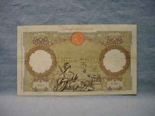 1942 Italy 100 Lire Large Banknote - Exc