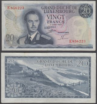 Luxembourg 20 Francs 1966 (vf, ) Banknote Km 54