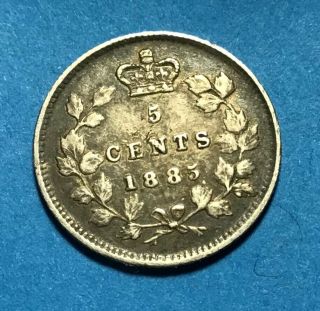1885 Canada Silver 5 Cent