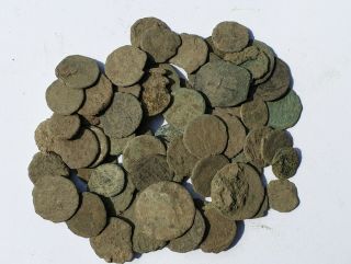 Roman Period 65 Bronze Uncleaned Coin 200 - 400 Ad