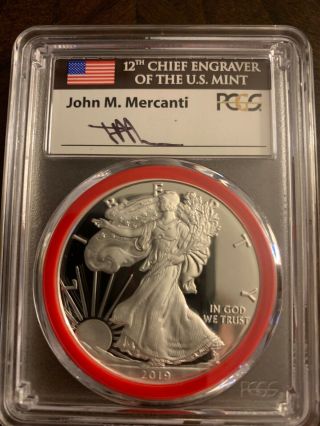 2019 S Proof Silver Eagle Pcgs Pr70dcam,  First Day Of Issue,  Engraver Serie