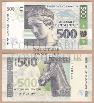 Greece 500 Drachma 2014 Unc Specimen Test Note Hologram Banknote
