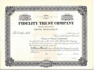 Fidelity Trust Company (tacoma,  Wa).  Early 1900 