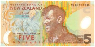 Zealand 2006,  5 Dollars,  Polymer,  Penguin,  Unc