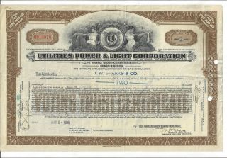 Utilities Power & Light Corporation.  1930 Voting Trust Certificate