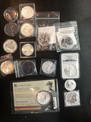 14.  5oz Of.  999 Pure Silver Coins Silver Eagles,  Canada,  Australia And More
