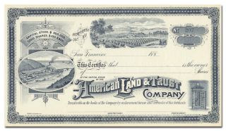 American Land And Trust Company Stock Certificate