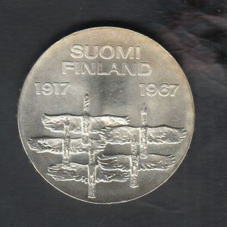 1967 Finland Silver 10 Markaa