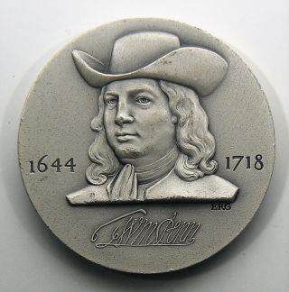 Medallic Art Co William Penn Hall Of Fame.  999 Silver Medal 61 Grams