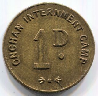 Isle of Man - (1941) Onchan Internment Camp 1d Token in AU 2