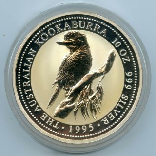 Silver 1995 Australia 10 Oz Kookaburra $10 | In Capsule