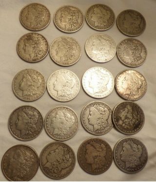 Two Rolls Of Circulated Morgan Silver Dollars (40 Coins Total)