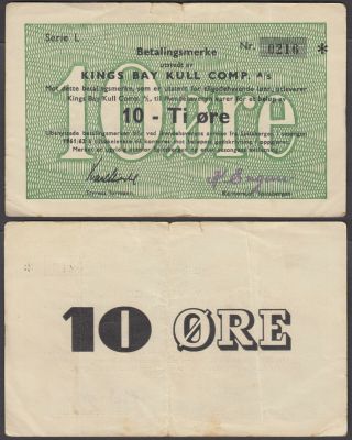 Norway 100 Ore 1961 - 62 Kings Bay Kull Comp Note Betalingsmerke