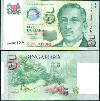 Singapore 5 Dollar Nd 1999 P 39 Unc