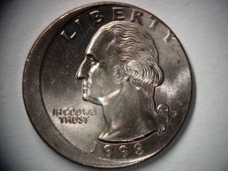1998 - P Washington Quarter 20 Off - Center Error Coin Gem Uncirculated (504)