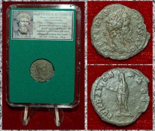 Ancient Roman Empire Coin Septimius Severus Emperor Silvered Limes Denarius