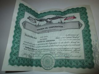 April 17 1959 Shacron Oil Stock Certificate 100 Shares 1017