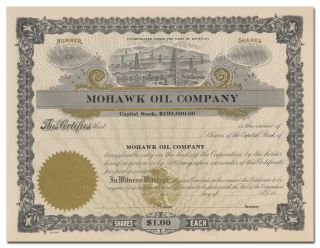 Mohawk Oil Company Stock Certificate (kentucky)