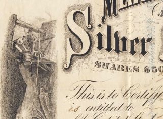 Merchants Silver Mining Company Baltimore & Colorado Stock Certificate 1870 4