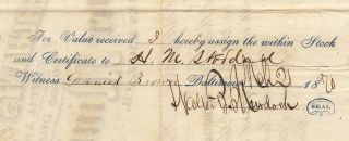 Merchants Silver Mining Company Baltimore & Colorado Stock Certificate 1870 8