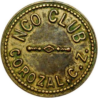 Panama Canal Zone Us Military Good For Token Corozal Nco Club 5 Cents