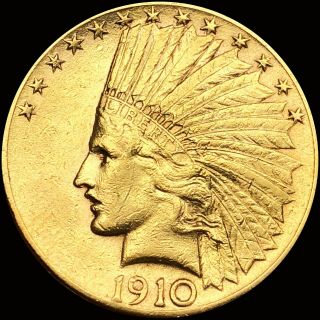 1910 - S Eagle Bu $10 Indian Looks Uncirculated Gold,  Great Date Collectible No Rs