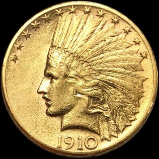 1910 - S Eagle BU $10 Indian LOOKS UNCIRCULATED Gold,  Great Date Collectible no rs 3
