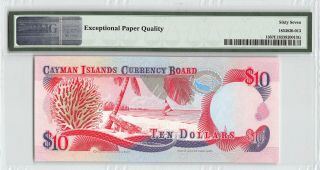 Cayman Islands 1991 P - 13 PMG Gem UNC 67 EPQ 10 Dollars Low S/N 736 2
