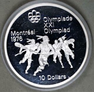 Canada 1974 10 Dollars Proof Silver Coin - Montreal Olympics
