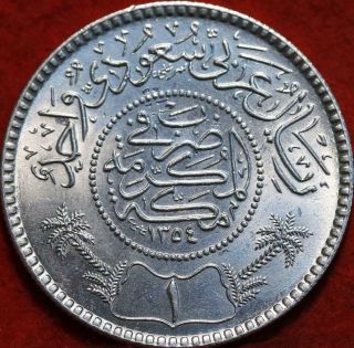 Uncirculated 1935 Saudi Arabia 1 Riyal Silver Foreign Coin