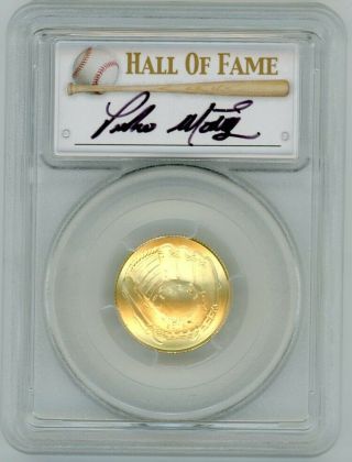 2014 - W $5 Gold Baseball Hall Of Fame Pcgs Ms70 Pedro Martinez Autographed