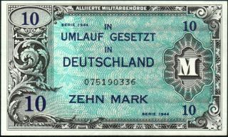 10 Mark 1944 - Allied occupation currency Pick:194a - Series: 075190336 - 