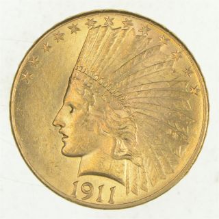 Fresh - 1911 $10 Indian Head Eagle Us Liberty Gold Almost 1/2 Oz 262
