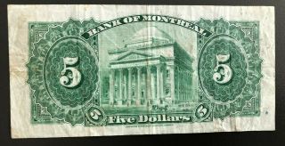 1942 Bank of Montreal $5 Dollar Bank Note 048473 2