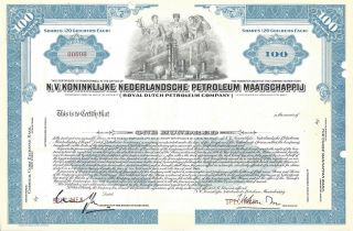 Royal Dutch Petroleum Company.  Abn " Specimen " Stock Certificate
