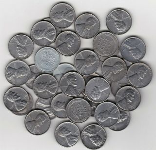 1943 - P Steel,  World War Ii,  Wheat Penny Roll.  All Coins.