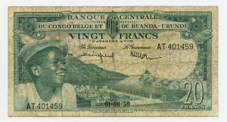 Belgian Congo Congo Belge 1959 20 Francs P 31a - Pvv
