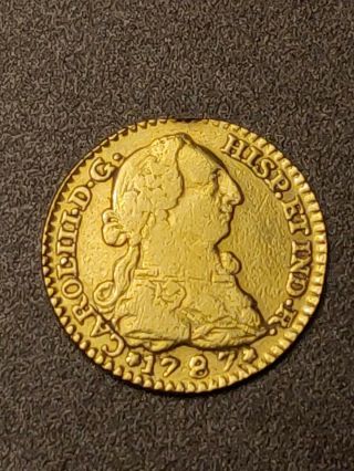 1787 Sevilla 1 Escudo Charles Iii Spain Doubloon Spanish Colonial Gold Coin