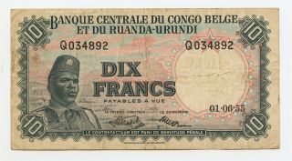 Belgian Congo Congo Belge 1955 10 Francs P 30a - Pvv