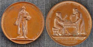 1837 Inauguration Of The Gutenberg Monument In Mainz Germany Bronze 48mm