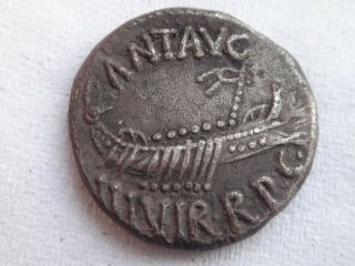 Silver Denarius Mark Antony.  F 31