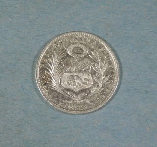 1913 Peru Silver 1/5 Sol