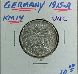(vl956) Germany Empire 1 Mark 1915 G Km 14 Unc Silver Deutsches Reich