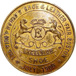 1909 Boston Massachusetts Good Luck Swastika Token Excelsior Shoe World 