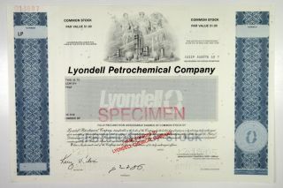 Lyondell Petrochemical Co. ,  2005 Specimen Stock Certificate,  Xf Abnc