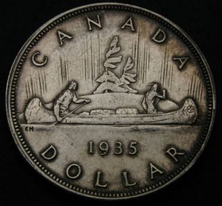 Canada 1 Dollar 1935 - Silver - George V.  - Silver Jubilee - F/vf - 2381