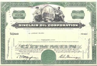 Stock Certificate Consolidated Oil Sinclair Oil Corp.  1961