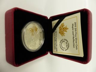 2015 Canada 20 Dollars Fine Silver Coin Maple Leaf Reflection