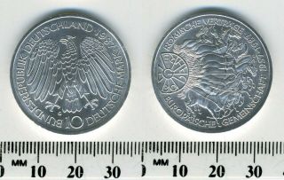 Federal Republic Of Germany 1987 G - 10 Mark Silver - 30 Years Of European Unity