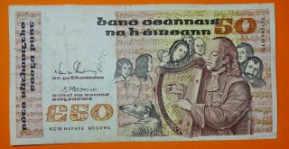 Ireland : Irish Fifty Pound Note Dated 5.  11.  1991.  Carolan.